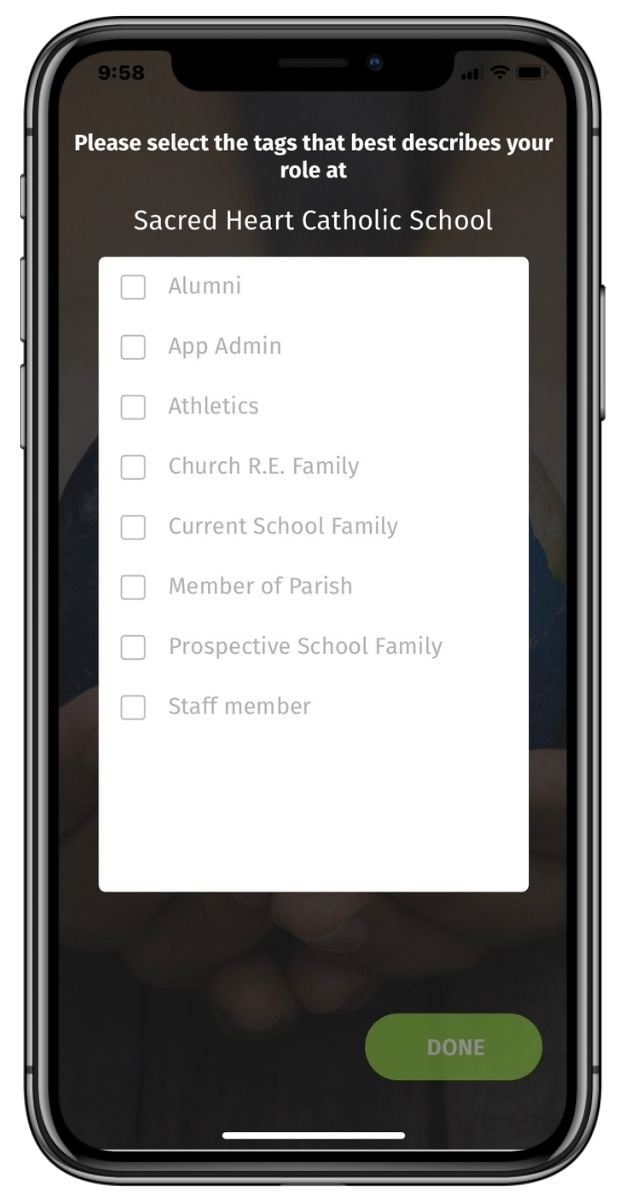 Catholic School Mobile App Tags